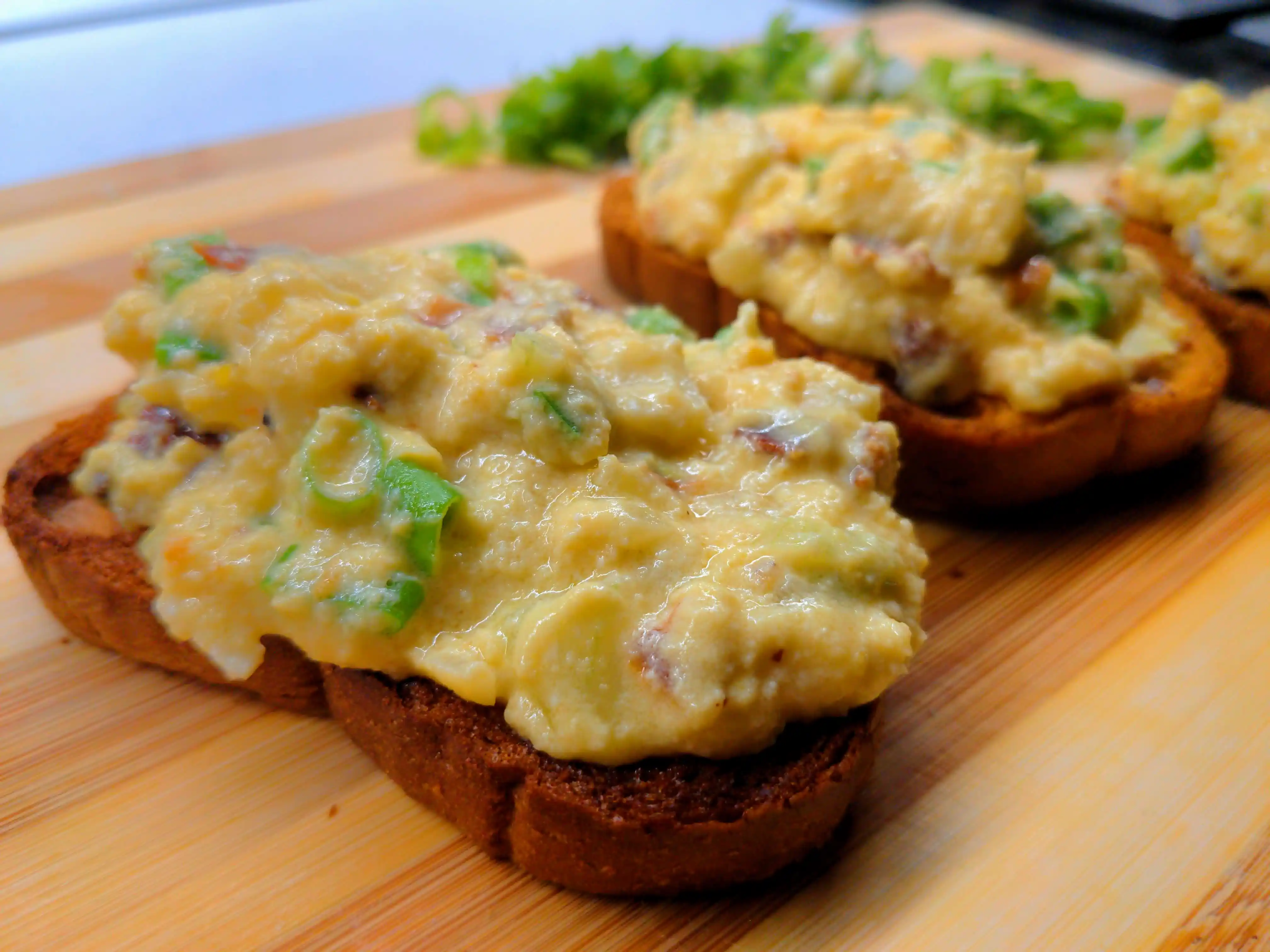 Served on toast.
