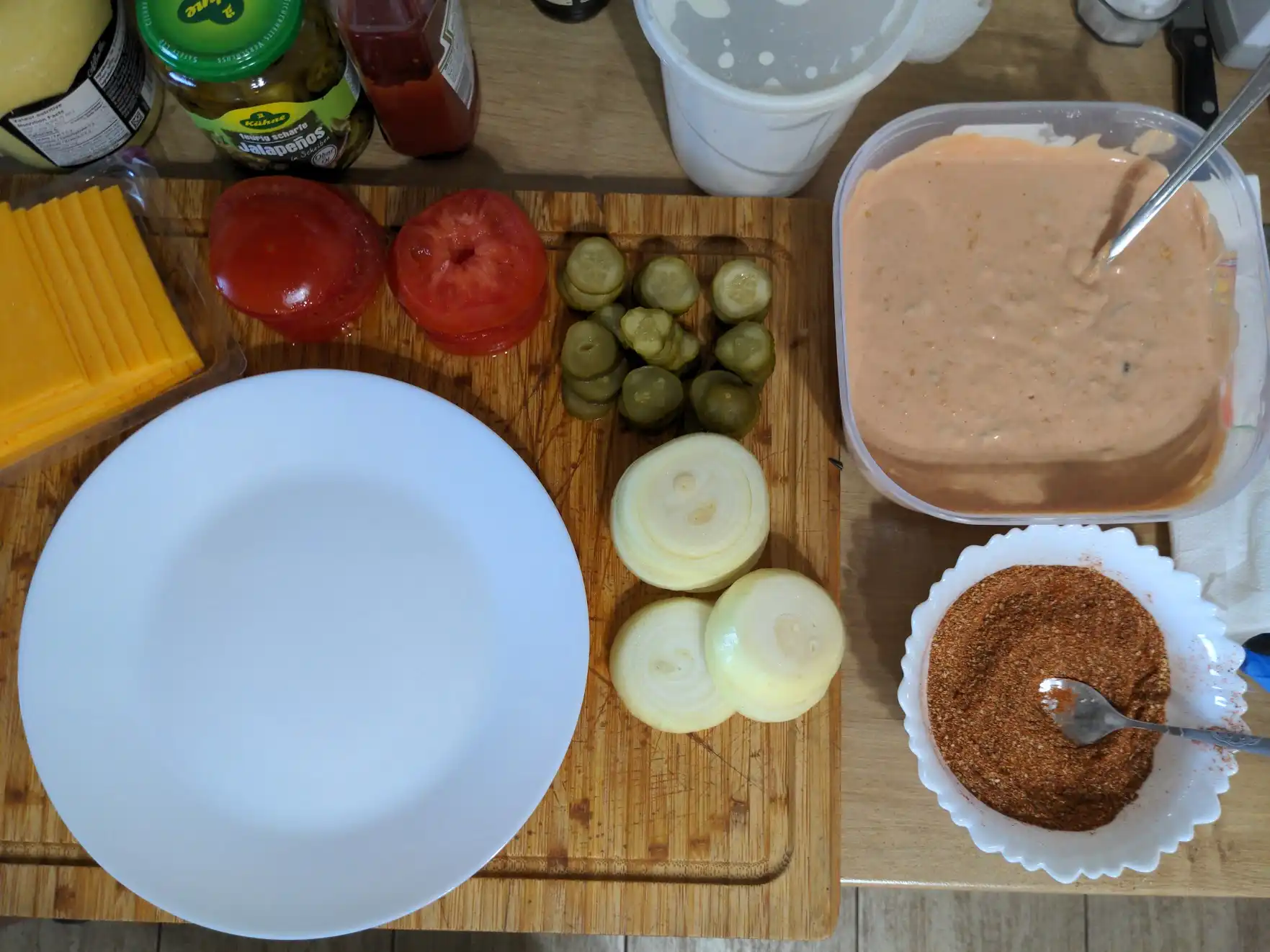 Prepared ingredients.