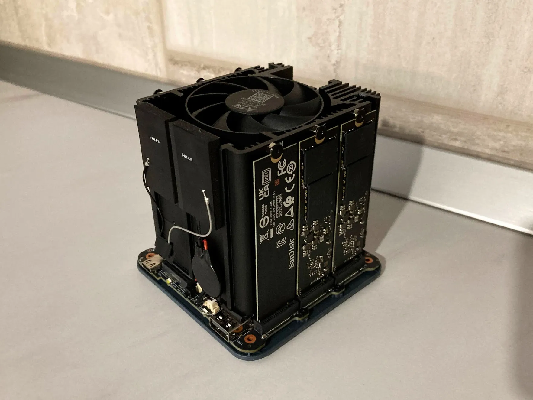 View of MiniPC internals with components mounted.
