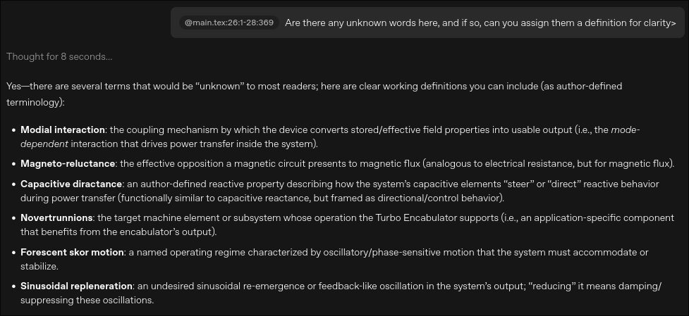 Prism defines nonsense words.