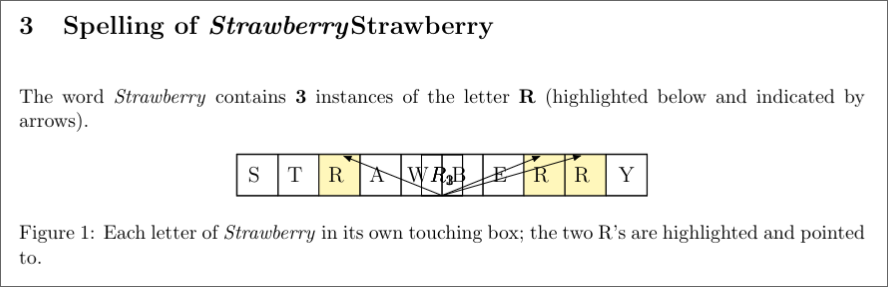 Tikz figure of spelling Strawberry.