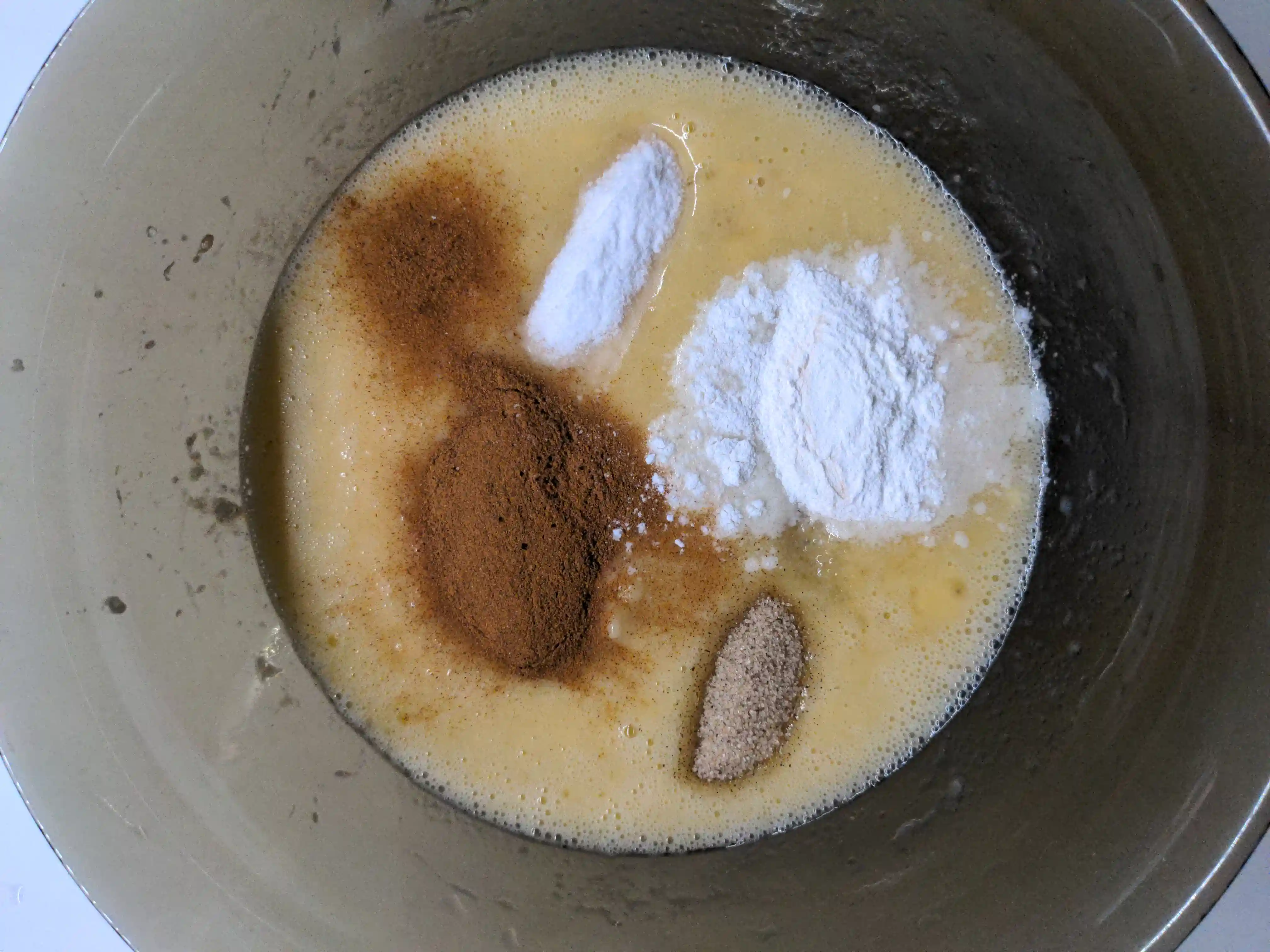 Powders and spices added to the mixture.